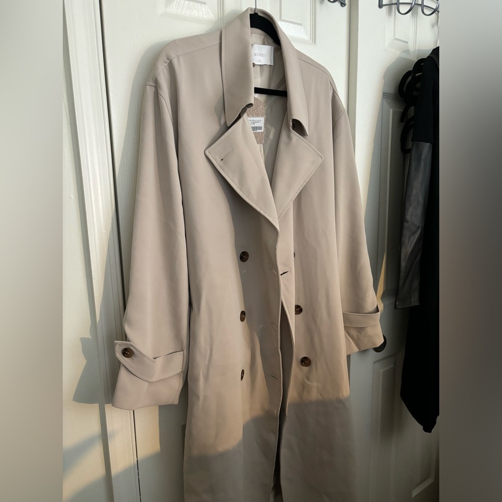 NWT Meshki oversized trench coat in bone